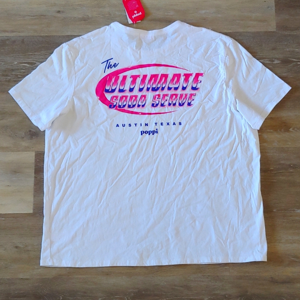 NWT Poppi Soda Women's Graphic T-Shirt White Size XXL